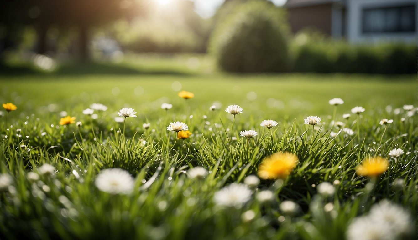 Lush green lawn with neatly trimmed edges and vibrant flowers, showcasing the aesthetic and practical benefits of professional lawn care services